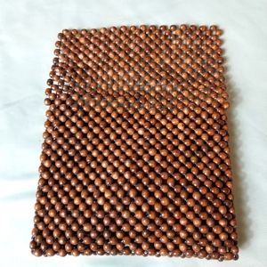 Giannini Wood bead shoulder bag purse